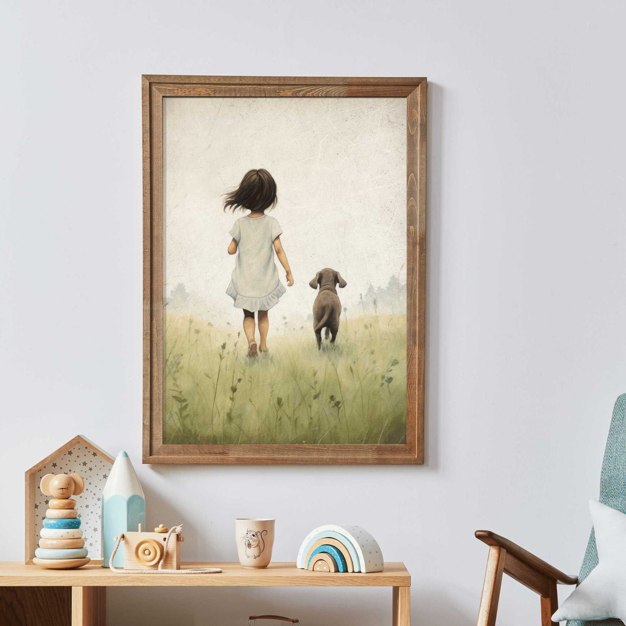 Puppy Wall Art – Dog Nursery Print for Kids