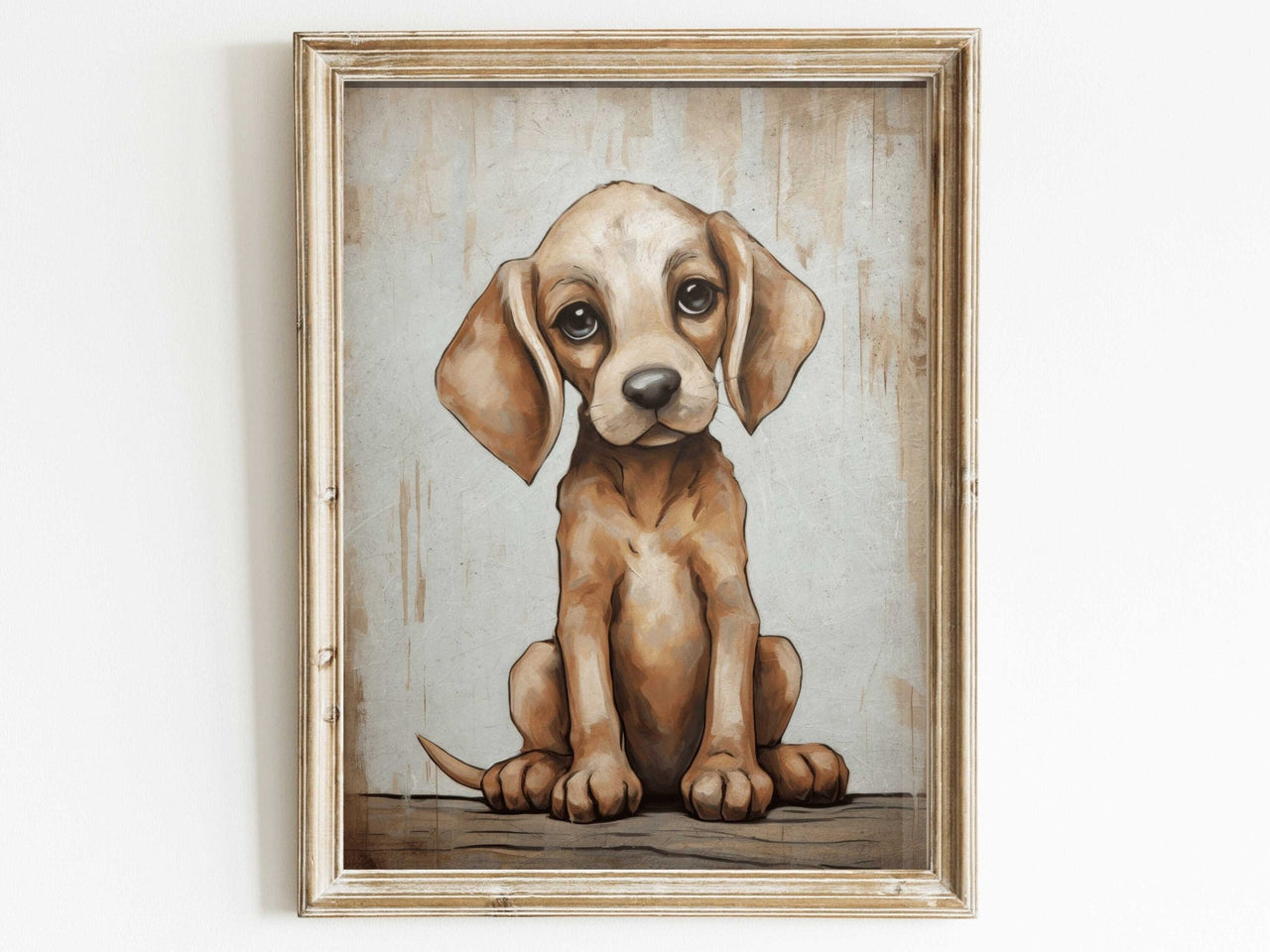 Light - Brown Labrador Puppy Print – Dog Wall Decor for Kids Room