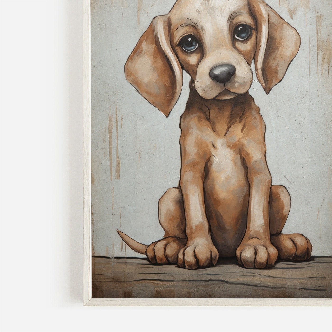 Puppy Nursery Print, Cute Vintage Dog Wall Art, Kids Room Decor - WildfieldPrints