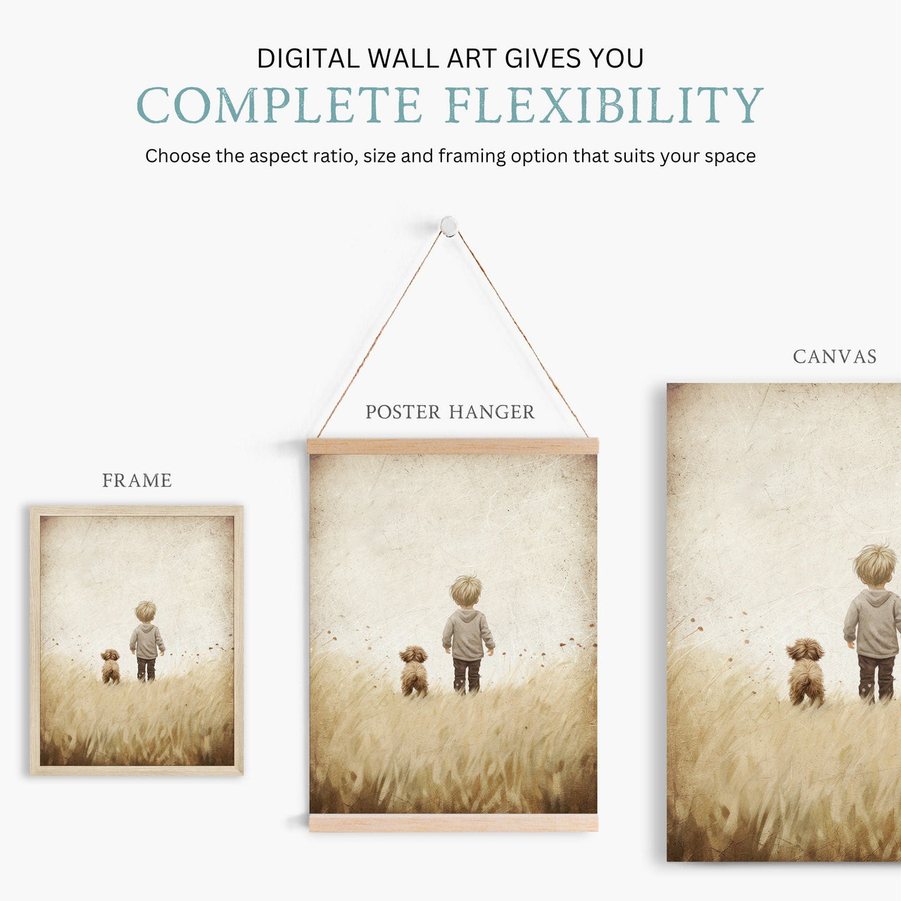 Puppy Nursery Wall Art – Animal Toddler Room Print