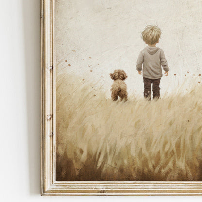 Puppy Nursery Print, Dog Wall Art for Boys, Toddler Room Decor - WildfieldPrints
