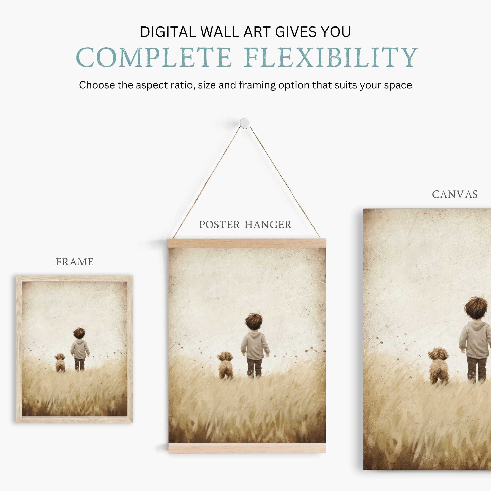 Puppy Nursery Print, Vintage Boy's Room Decor, Dog Lover Wall Art - WildfieldPrints