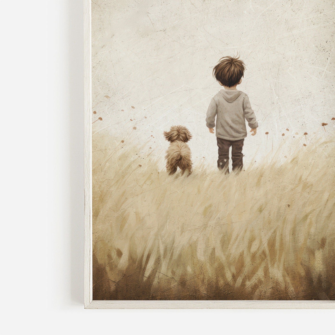 Puppy Nursery Print, Vintage Boy's Room Decor, Dog Lover Wall Art - WildfieldPrints