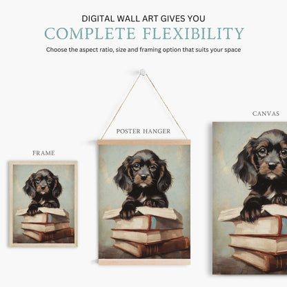 Puppy Wall Art, Nursery Reading Decor, Kids Study Room Print - WildfieldPrints