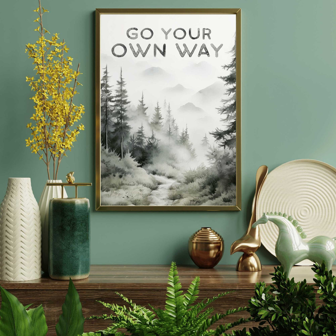 Forest Path Wall Art – Inspirational Boys Room Print