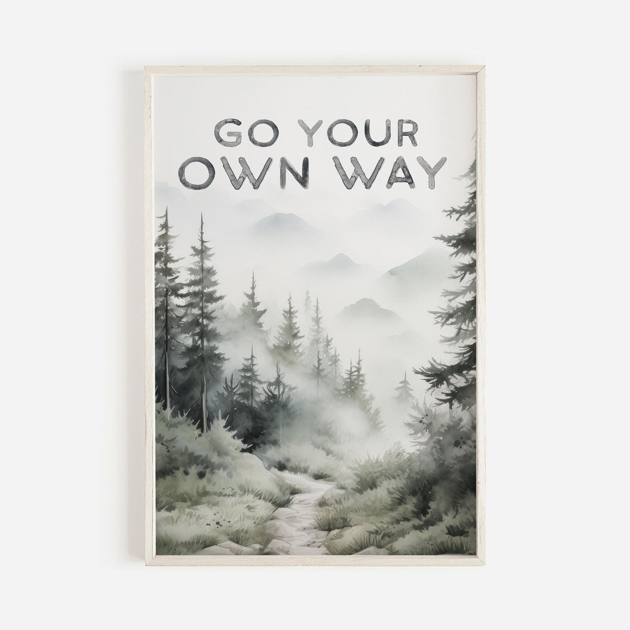 Forest Path Wall Art – Inspirational Boys Room Print