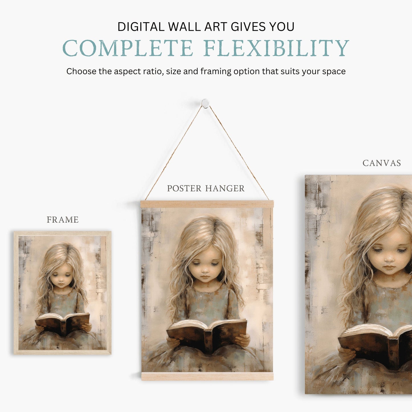 Reading Book Prints, Studying & Learning Decor, Girls Room Art - WildfieldPrints