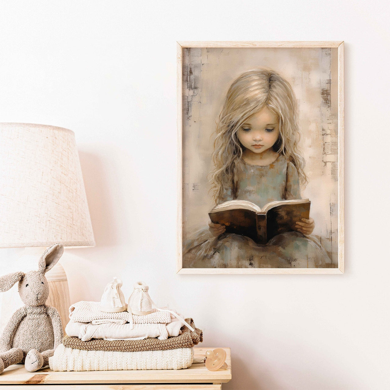 Reading Book Wall Art – Learning Girls Room Decor
