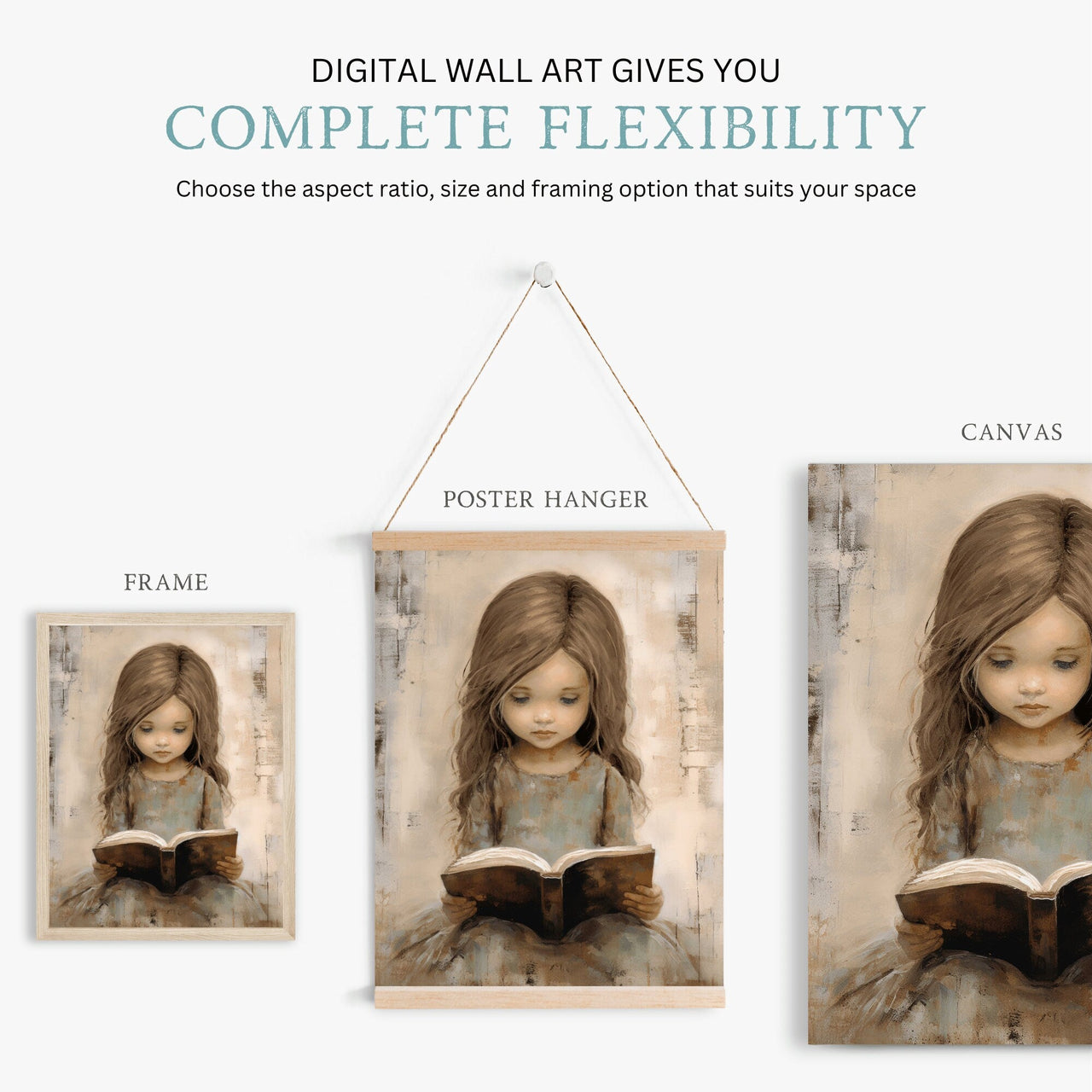 Cute Girl Wall Art – Reading Girls Room Decor
