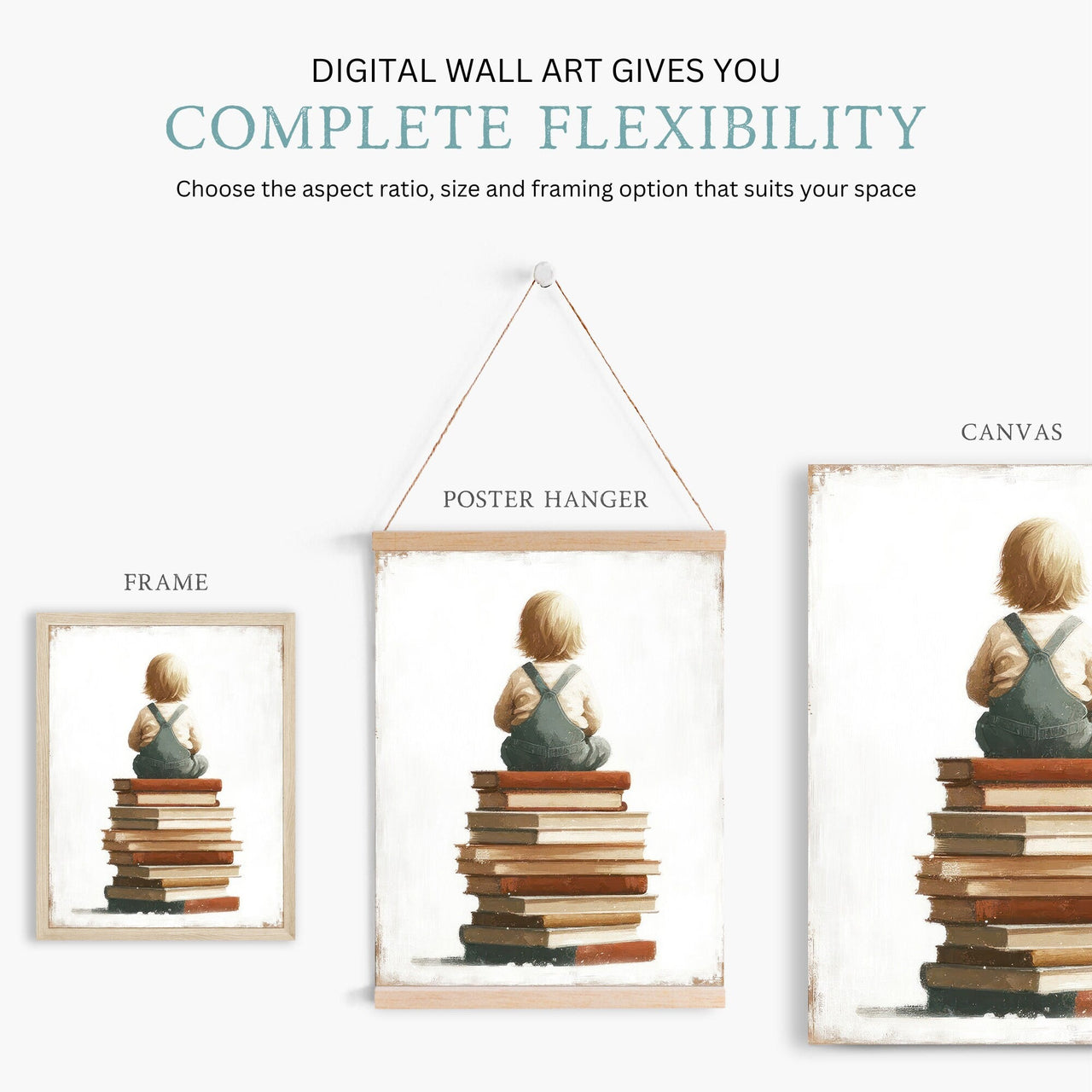 Reading Adventure Wall Art – Learning Girls Room Decor