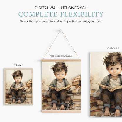 Reading Corner Wall Art, Toddler Room Decor, Learning Artwork - WildfieldPrints