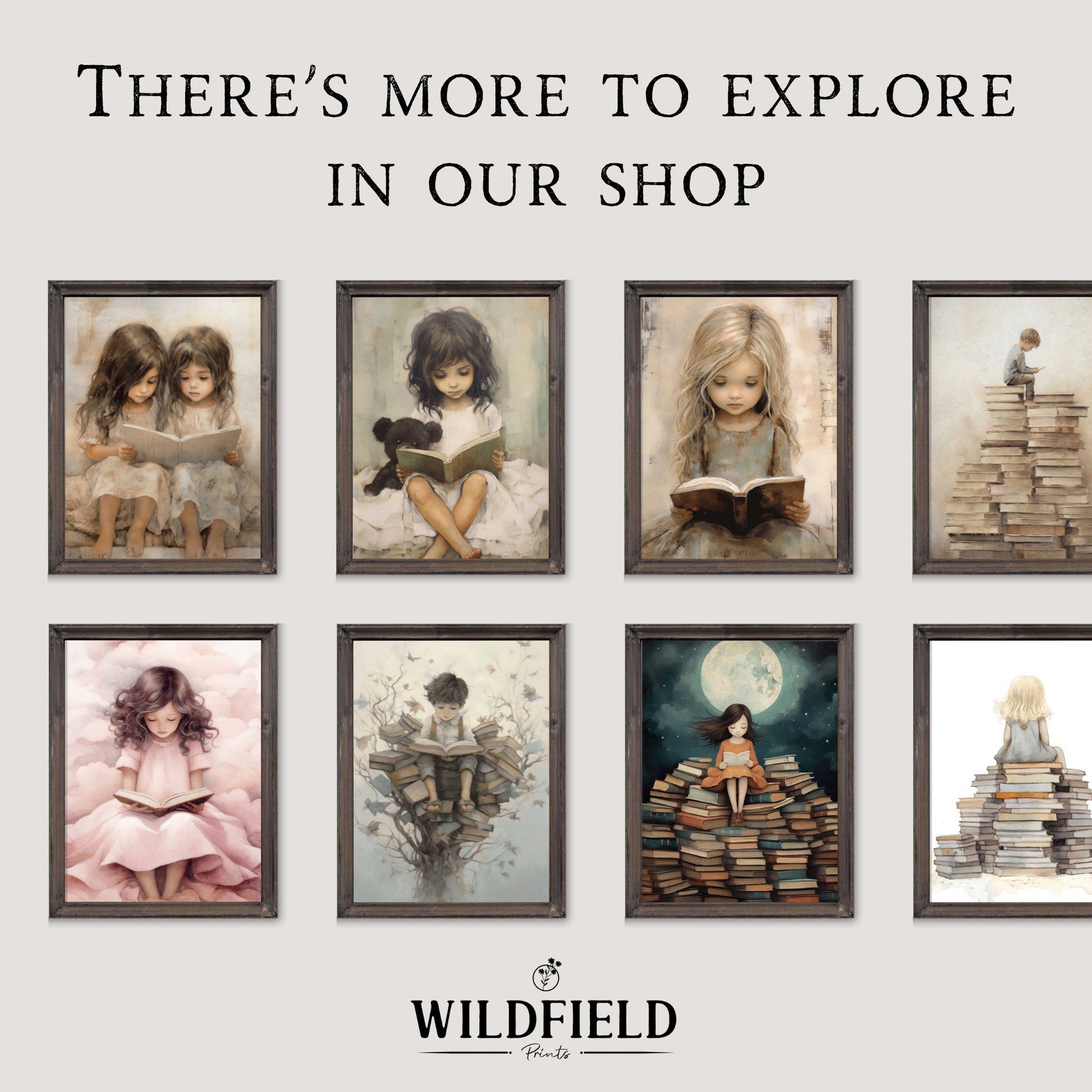 Reading Corner Wall Art, Toddler Room Decor, Learning Artwork - WildfieldPrints