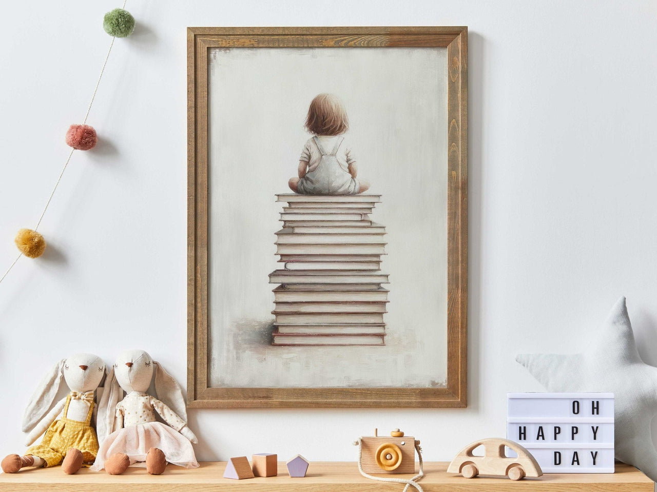 Bookish Adventure Wall Art – Learning Toddler Room Print