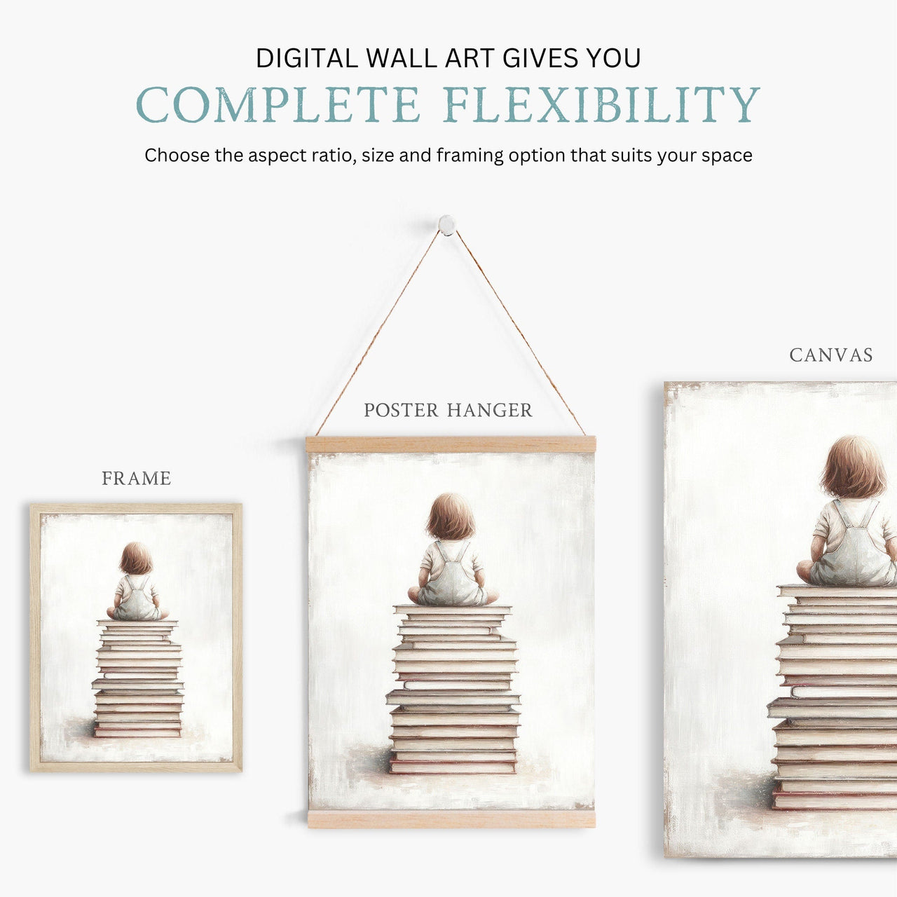 Bookish Adventure Wall Art – Learning Toddler Room Print