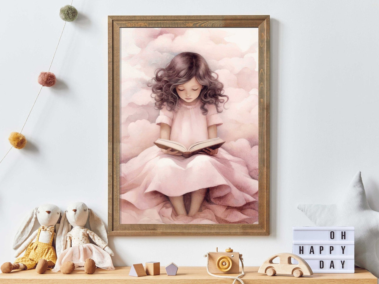 Girl Reading Wall Art – Learning Girls Room Decor