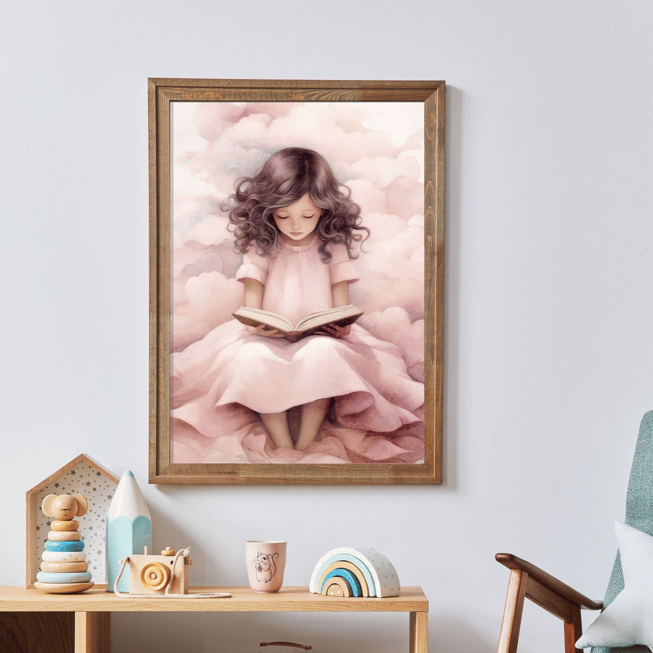 Girl Reading Wall Art – Learning Girls Room Decor