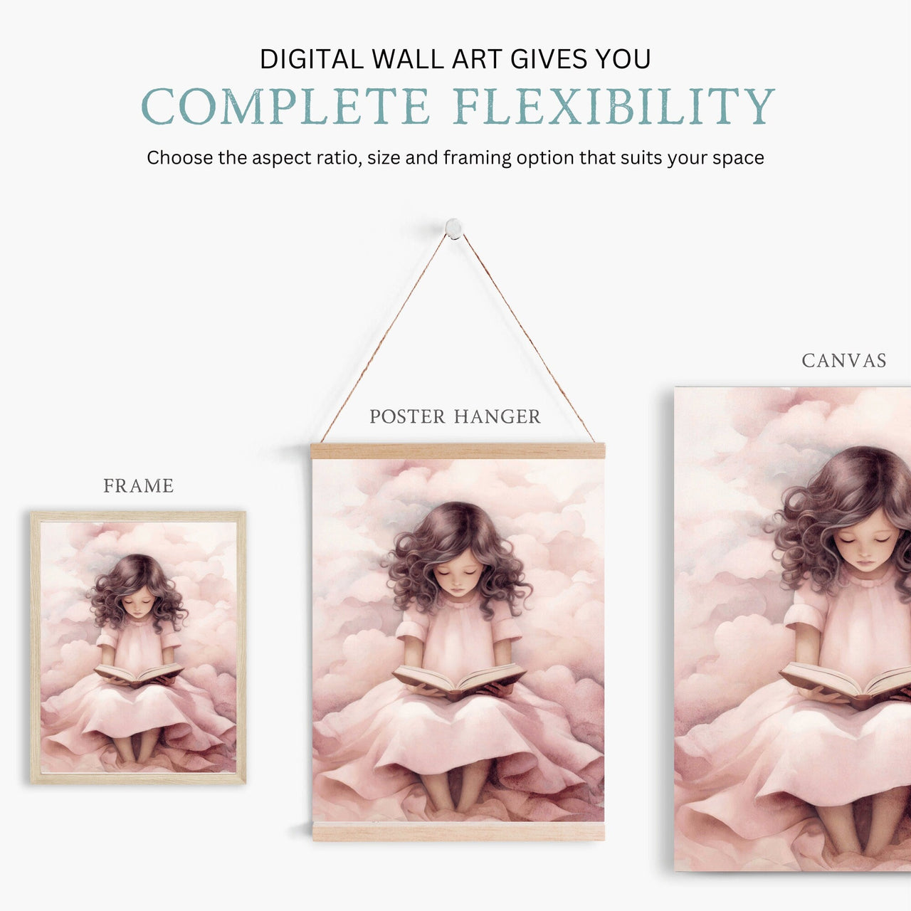 Girl Reading Wall Art – Learning Girls Room Decor