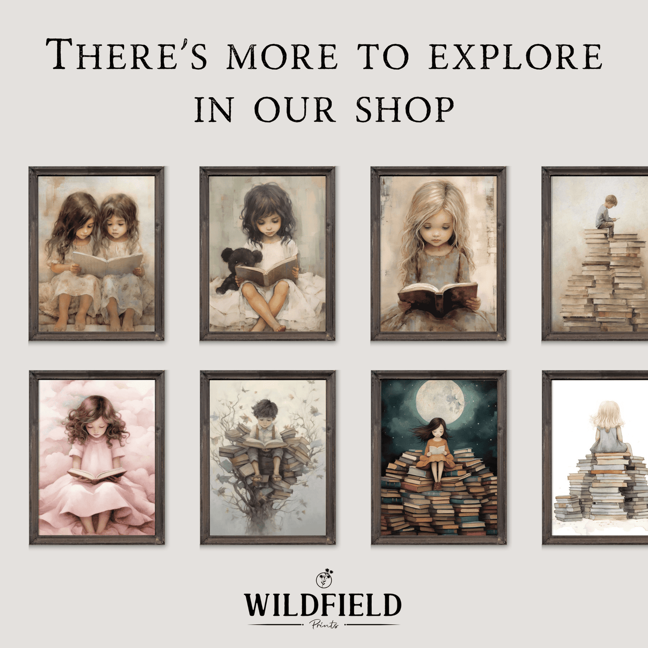 Reading Girl Wall Art – Literary Kids Room Decor