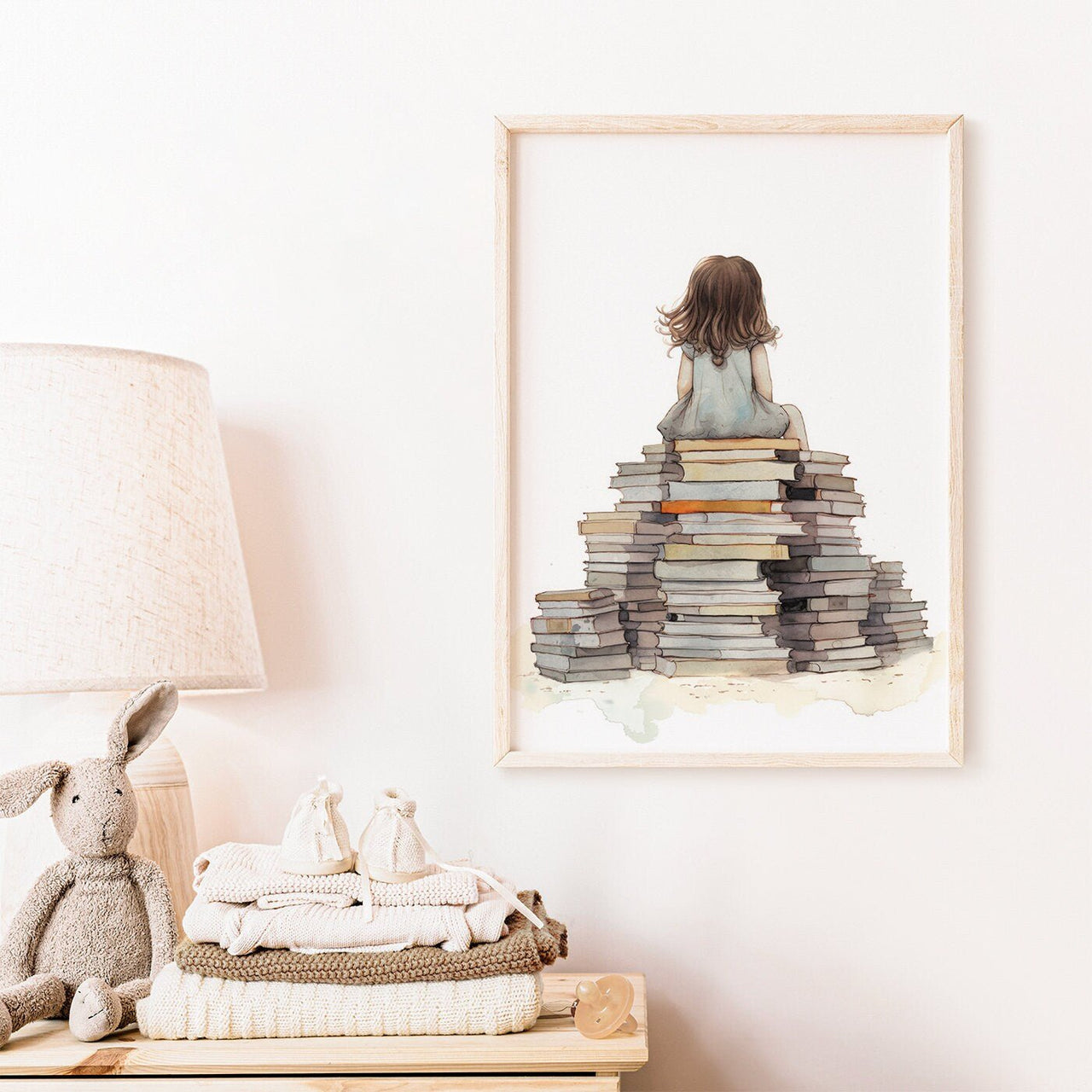 Reading Girl Wall Art – Literary Kids Room Decor
