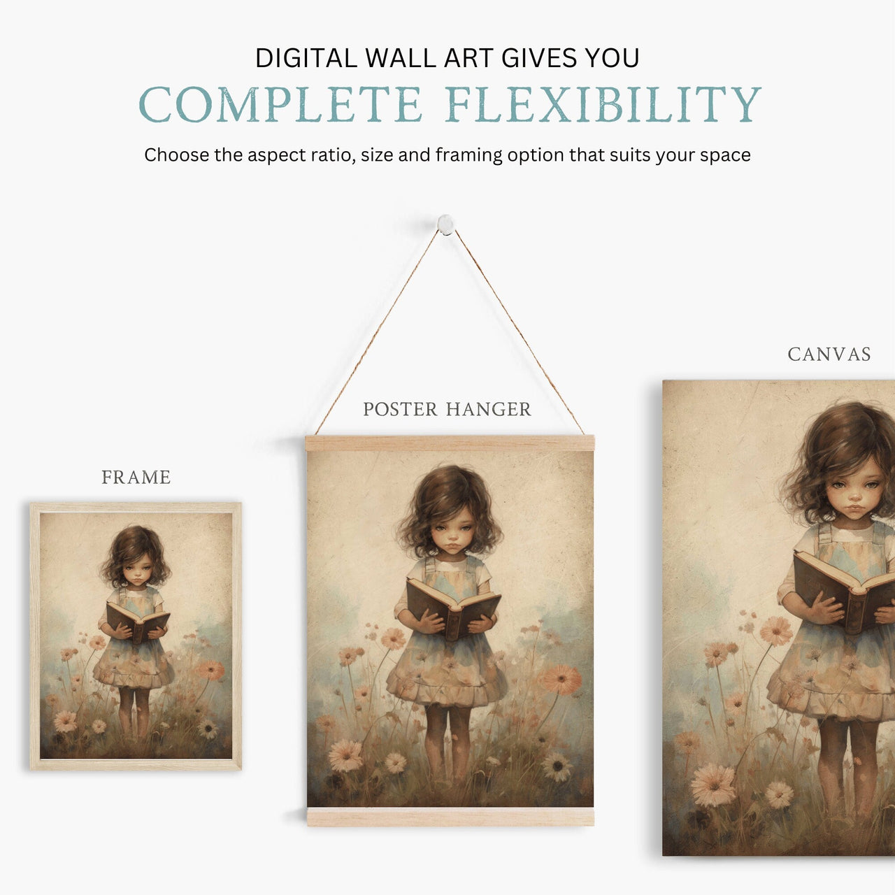 Reading Print – Book Lover's Kids Room Wall Decor