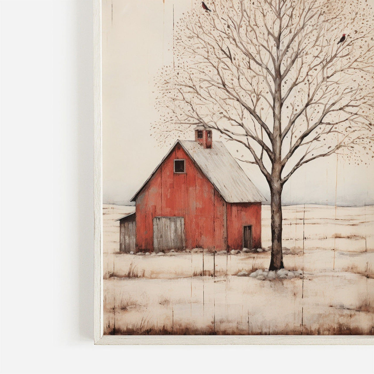 Red Barn Wall Art – Farmhouse Living Room Print