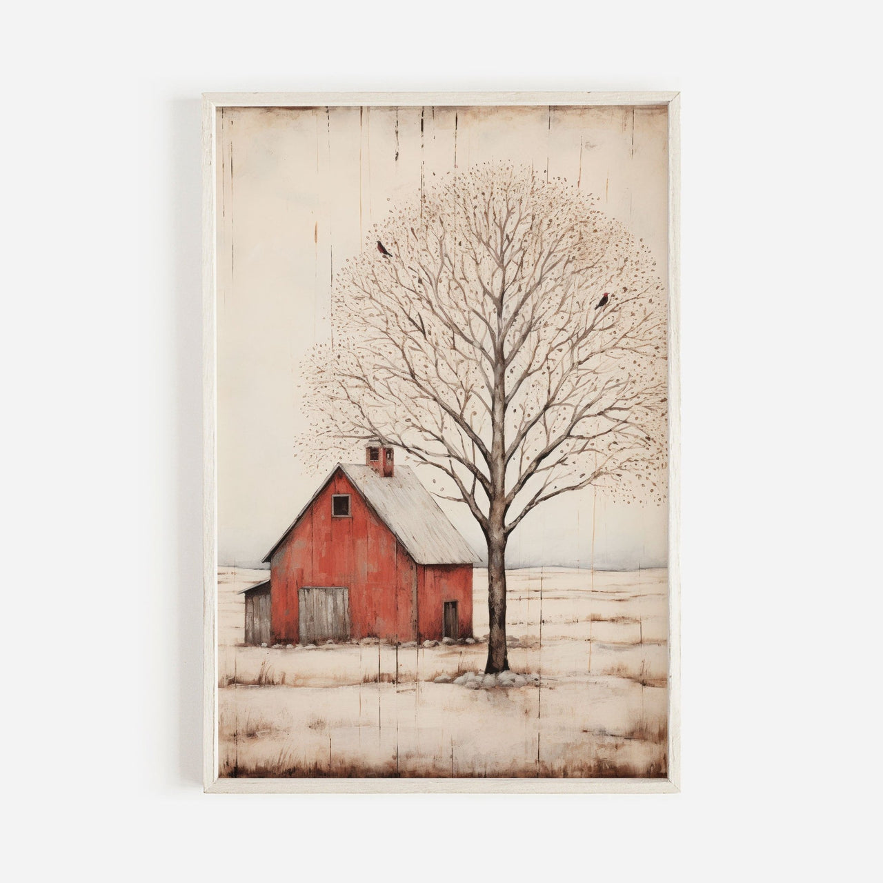 Red Barn Wall Art – Farmhouse Living Room Print