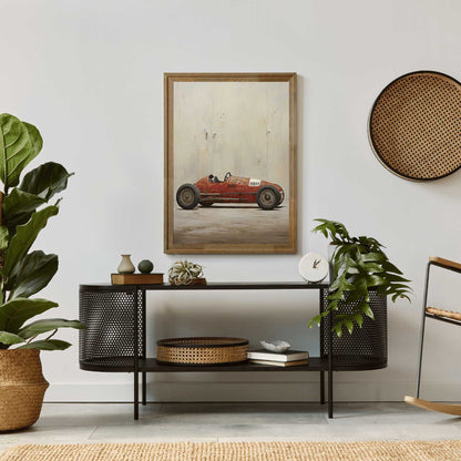 Red Vintage Racing Car Print, Boys Room Decor, Cool Wall Art - WildfieldPrints
