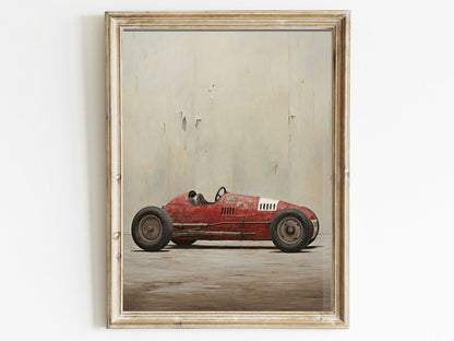 Red Vintage Racing Car Print, Boys Room Decor, Cool Wall Art - WildfieldPrints