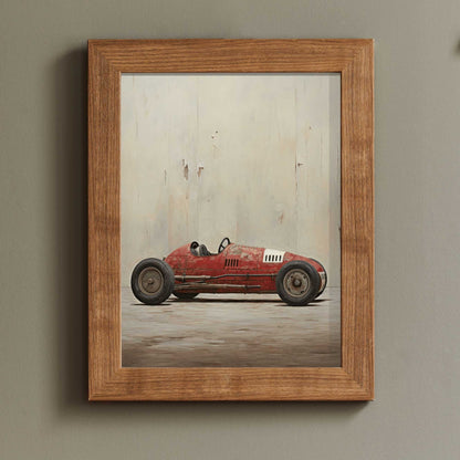 Red Vintage Racing Car Print, Boys Room Decor, Cool Wall Art - WildfieldPrints