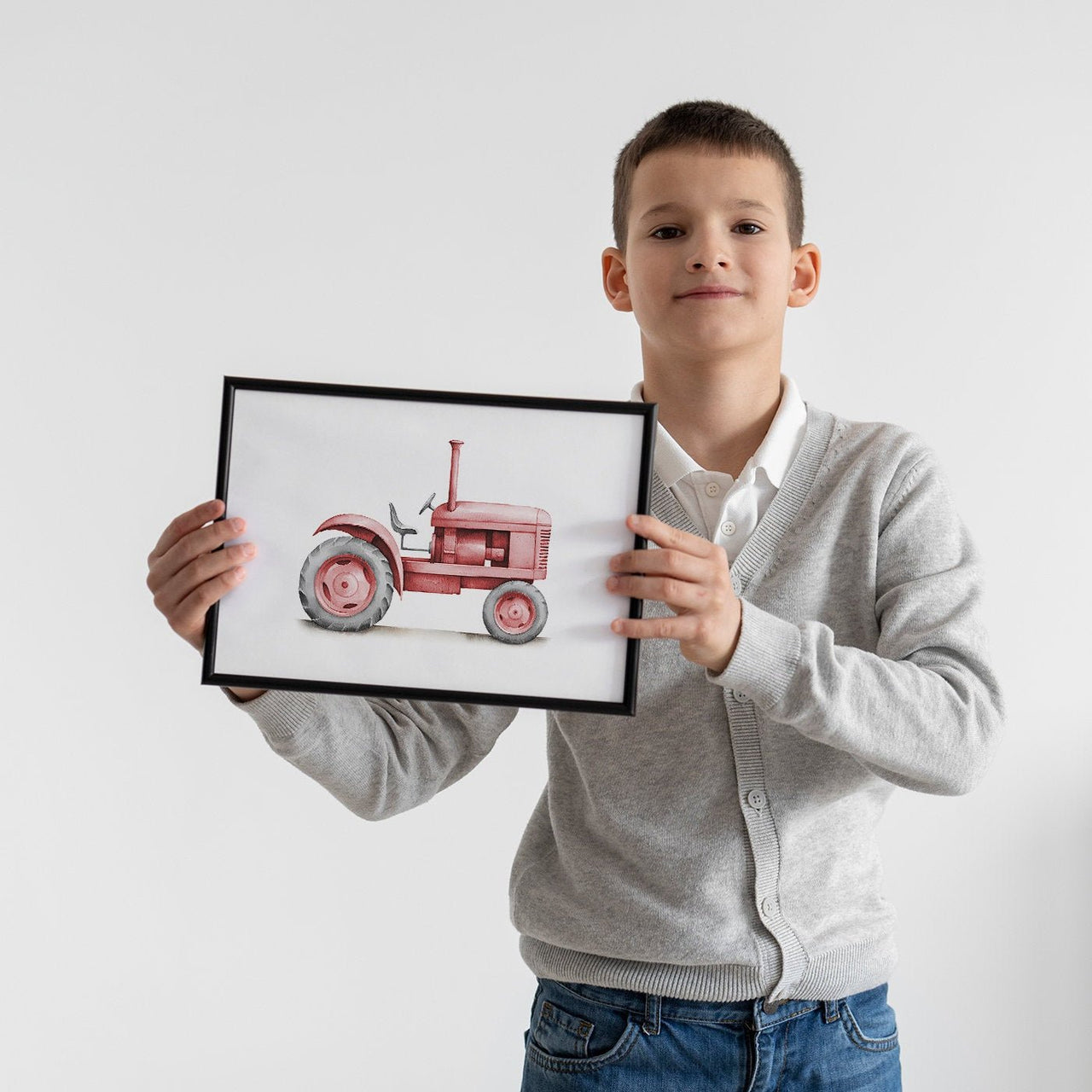 Red Tractor Wall Art – Farm Boys Room Print