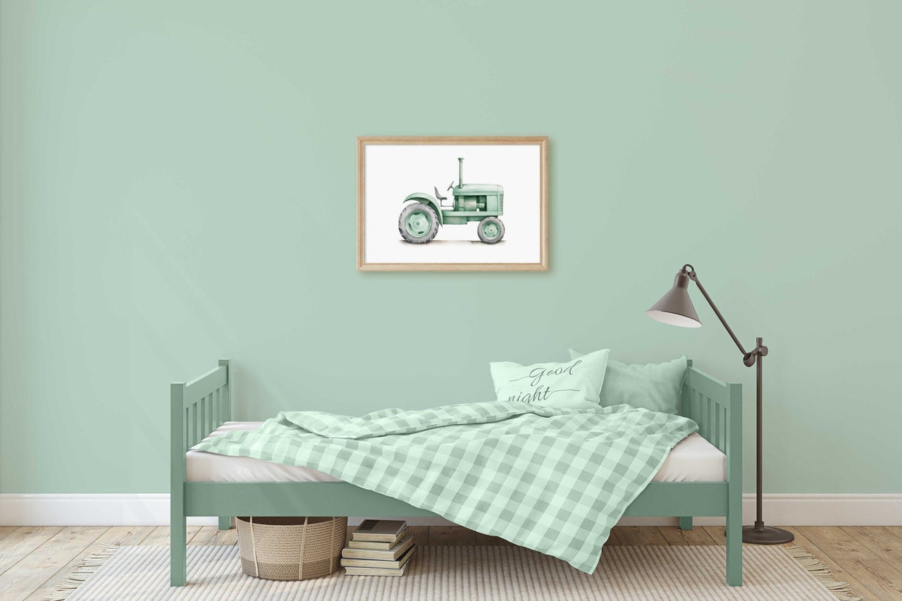 Retro Tractor Wall Art – Farm Nursery Print