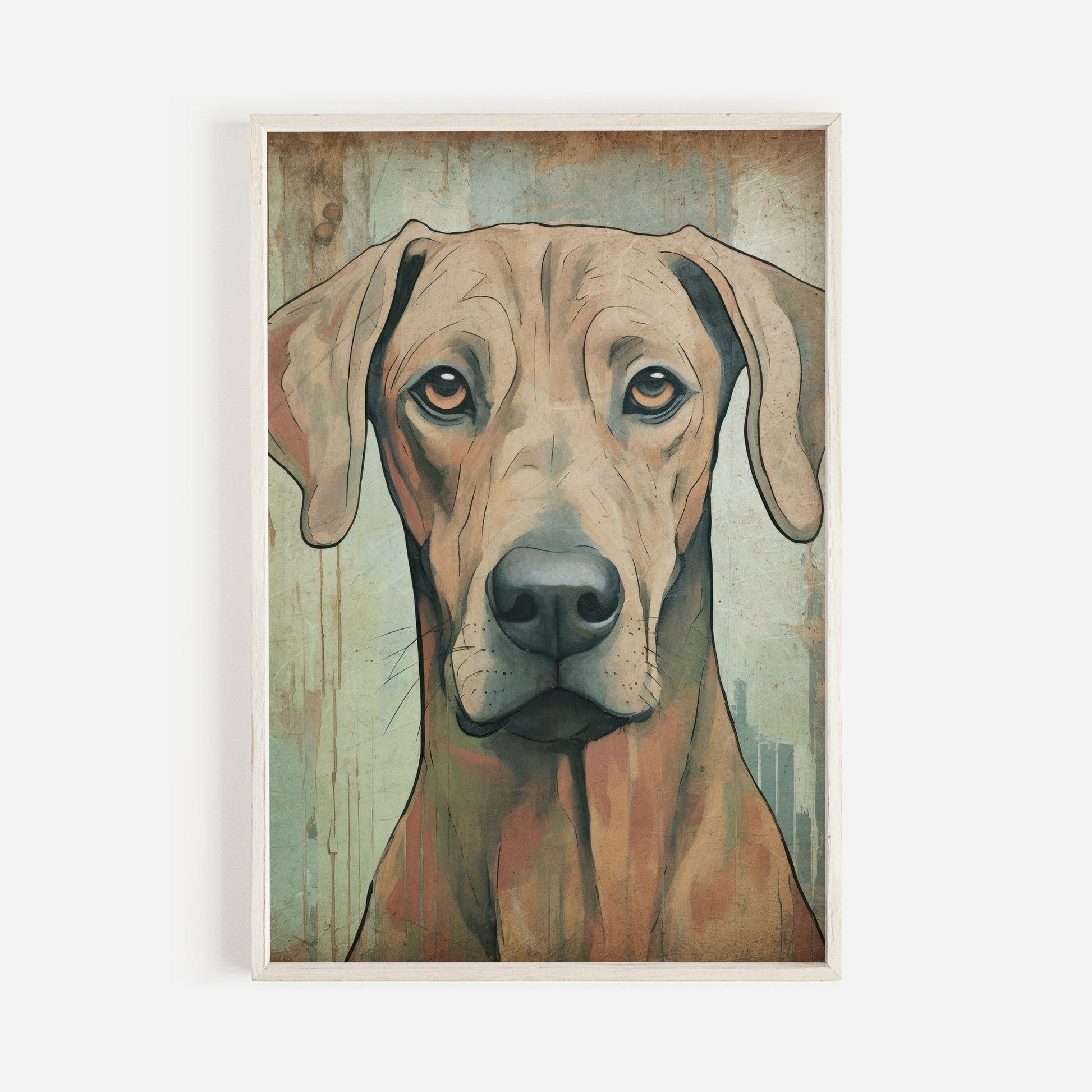 Rhodesian Ridgeback Wall Art, Vintage Dog Decor, Rustic Home Accent - WildfieldPrints
