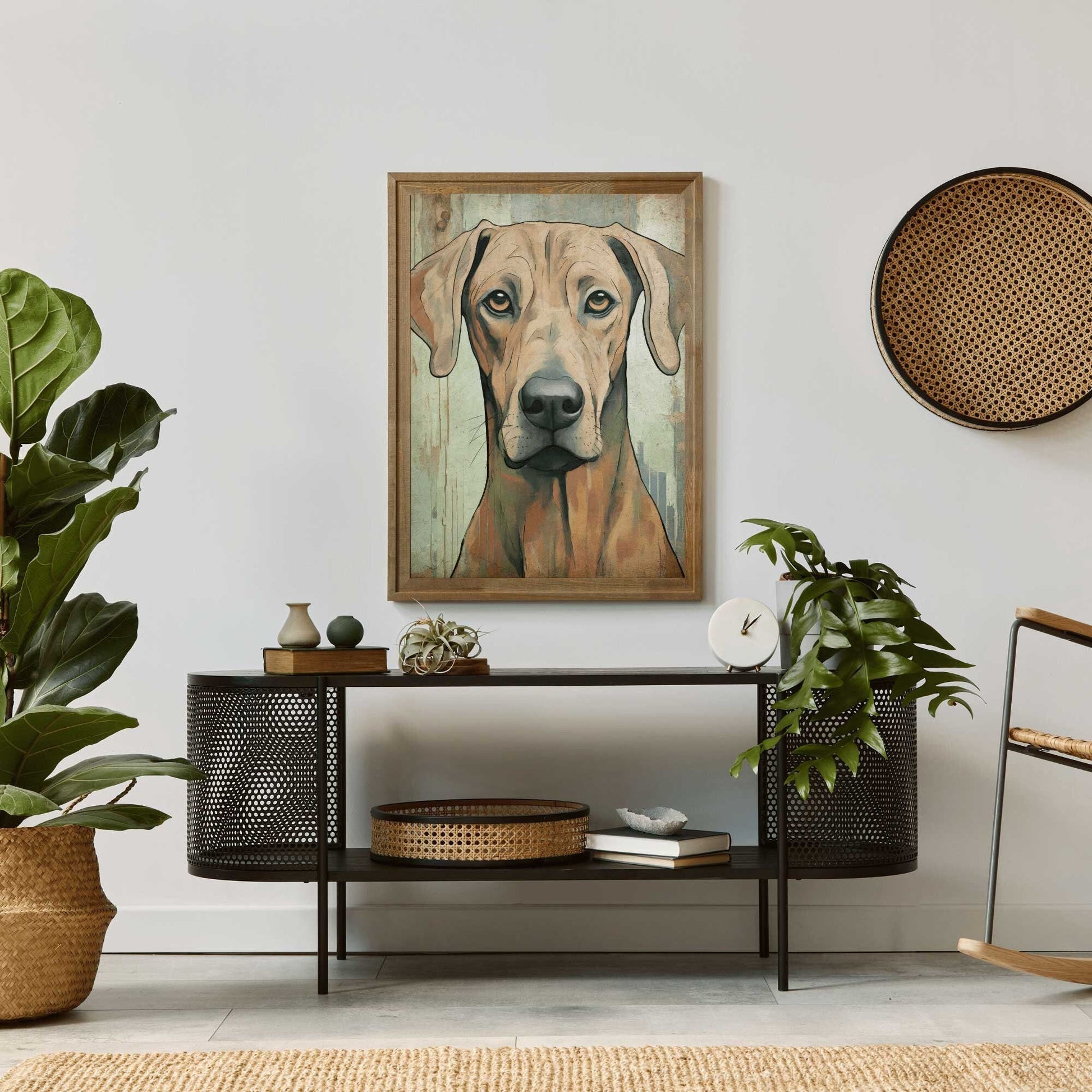 Rhodesian Ridgeback Wall Art, Vintage Dog Decor, Rustic Home Accent - WildfieldPrints