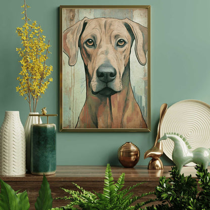 Rhodesian Ridgeback Wall Art, Vintage Dog Decor, Rustic Home Accent - WildfieldPrints