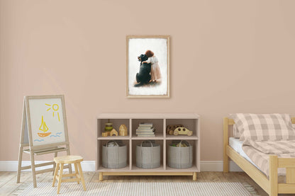 Rottweiler Nursery Decor, Dog Art for Girls, Puppy Wall Print - WildfieldPrints