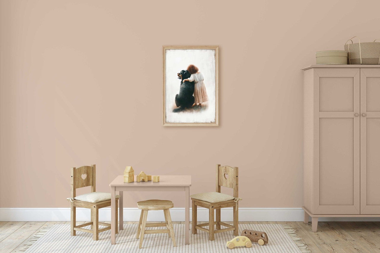 Rottweiler Wall Art – Dog Nursery Print for Girls