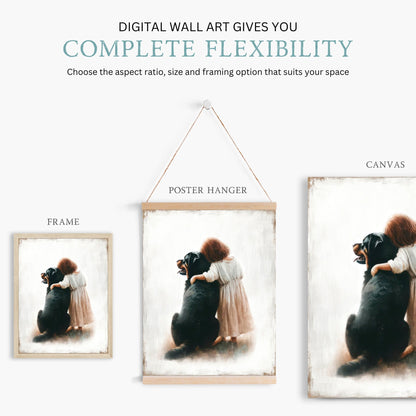 Rottweiler Nursery Decor, Dog Art for Girls, Puppy Wall Print - WildfieldPrints