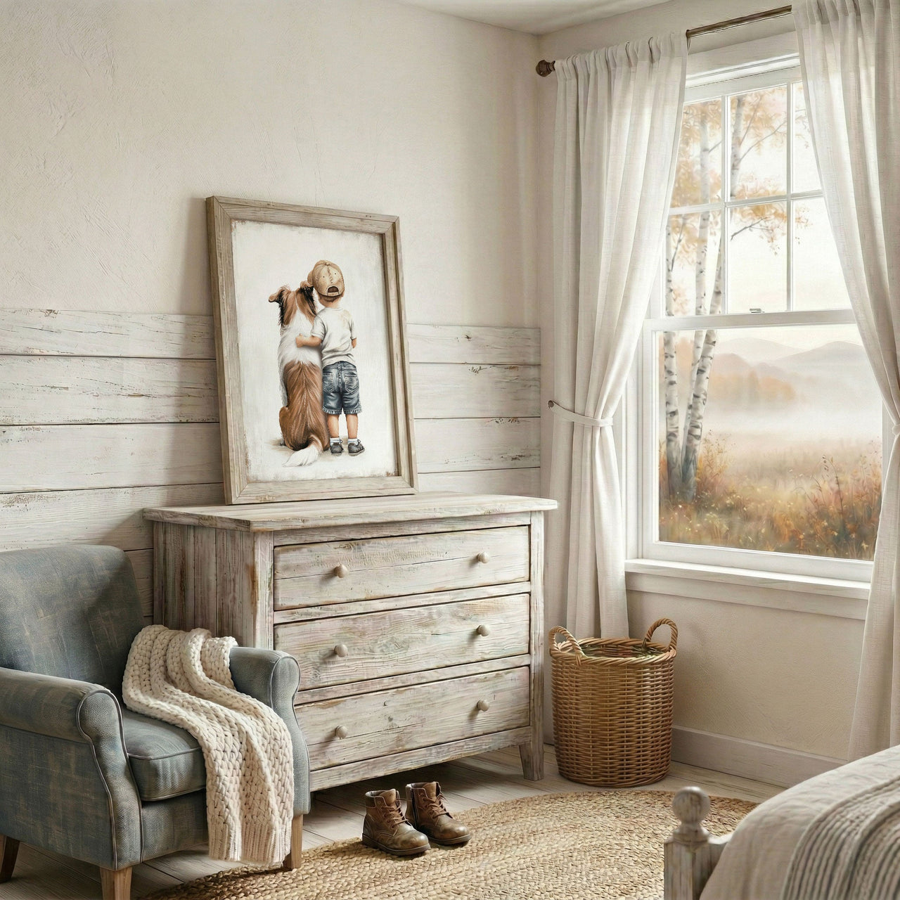 Rough Collie Wall Art – Dog Boys Room Print