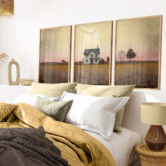 Rural Wall Art, Country House Print, Rustic Countryside Decor - WildfieldPrints