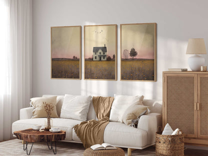 Rural Wall Art, Country House Print, Rustic Countryside Decor - WildfieldPrints