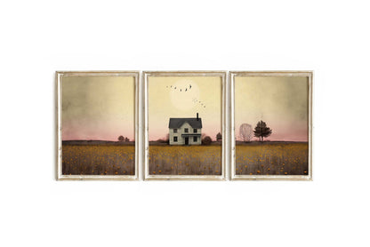 Rural Wall Art, Country House Print, Rustic Countryside Decor - WildfieldPrints