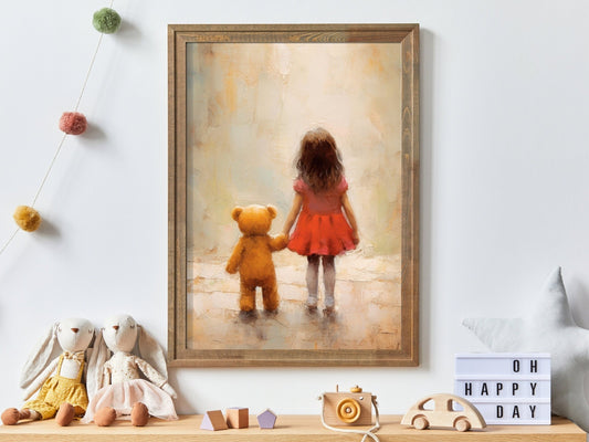 Rustic Bear Wall Art, Vintage Nursery Decor, Kids Room Accent - WildfieldPrints