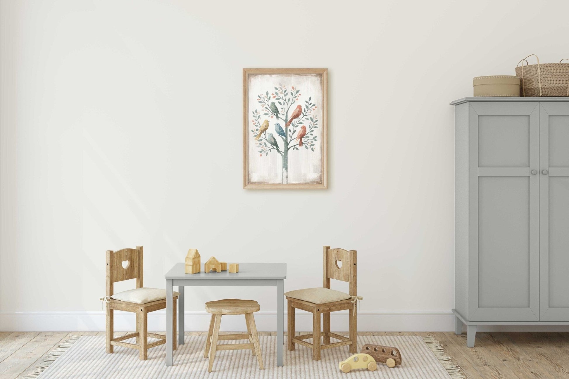 Rustic Bird Print, Vintage Farmhouse Wall Art, Whimsical Decor - WildfieldPrints