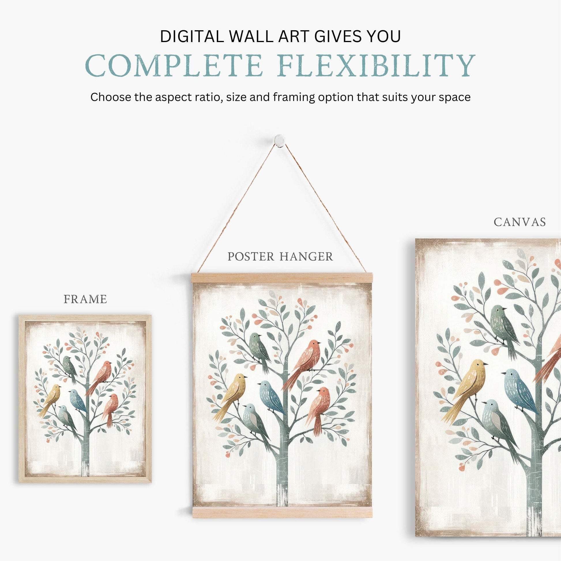 Rustic Bird Print, Vintage Farmhouse Wall Art, Whimsical Decor - WildfieldPrints