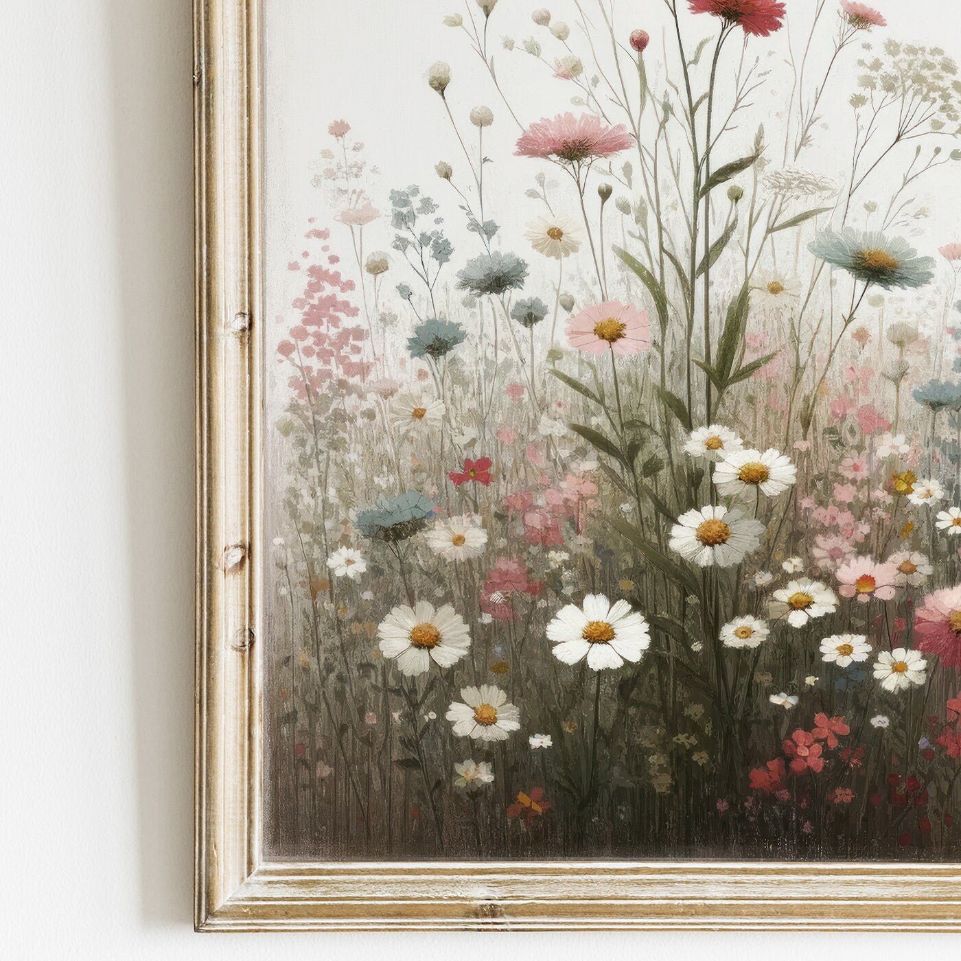 Rustic Floral Print, Vintage Flower Wall Decor, Wildflower Art - WildfieldPrints