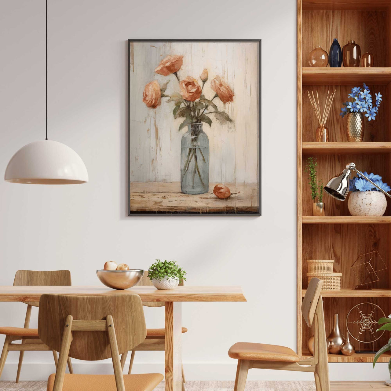 Vintage Rose Print – Floral Living Room Wall Art