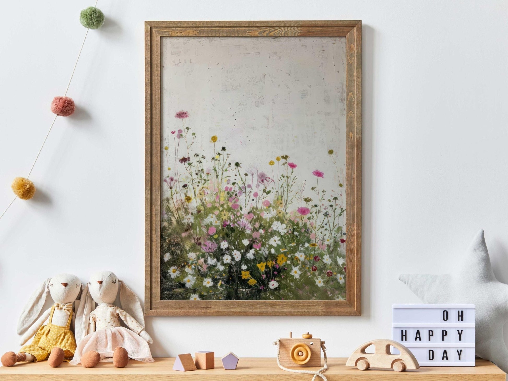 Rustic Floral Print, Wildflower Field Decor, Vintage Nursery Wall Art - WildfieldPrints