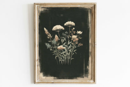 Rustic Floral Prints, Wildflower Art Decor, Minimalist Flower Wall Art - WildfieldPrints
