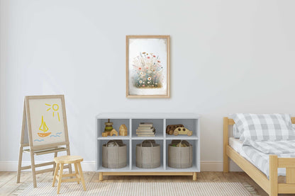 Rustic Floral Prints, Wildflower Wall Art, Minimalist Flower Decor - WildfieldPrints