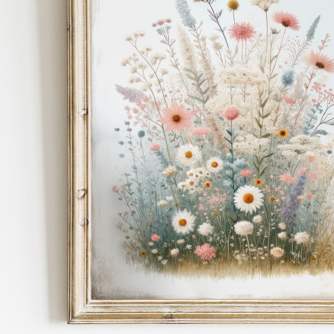Rustic Floral Prints, Wildflower Wall Art, Minimalist Flower Decor - WildfieldPrints